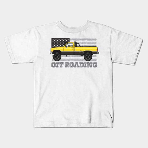 Yellow Off Roading truck Kids T-Shirt by JRCustoms44